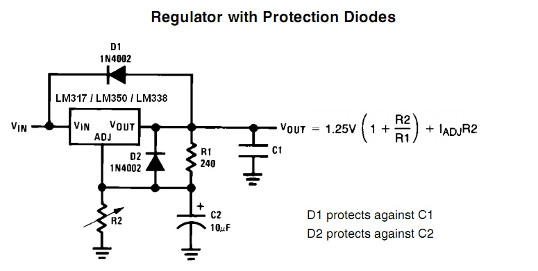 مدار کنترل ولتاژ توسط LM317