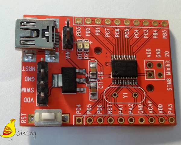 برد میکروکنترلر STM8F003F4