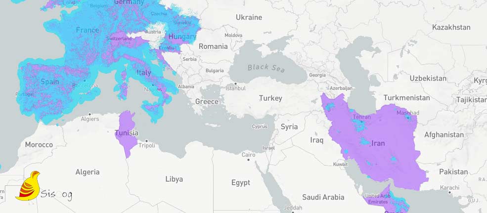 ضریب نفوذ شبکه Sigfox در جهان و ایران