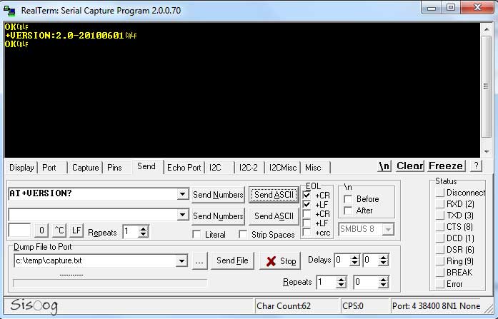 ماژول بلوتوث در وضعیت AT Command