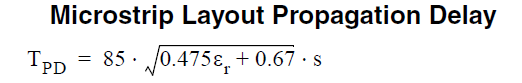 معادله تاخیر انتشار مربوط به میکرواستریپ 