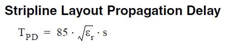 معادله تاخیر انتشار مربوط به استریپ‌لاین