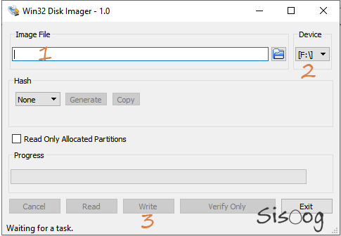 محیط نرم افزار Win32 Disk Imager
