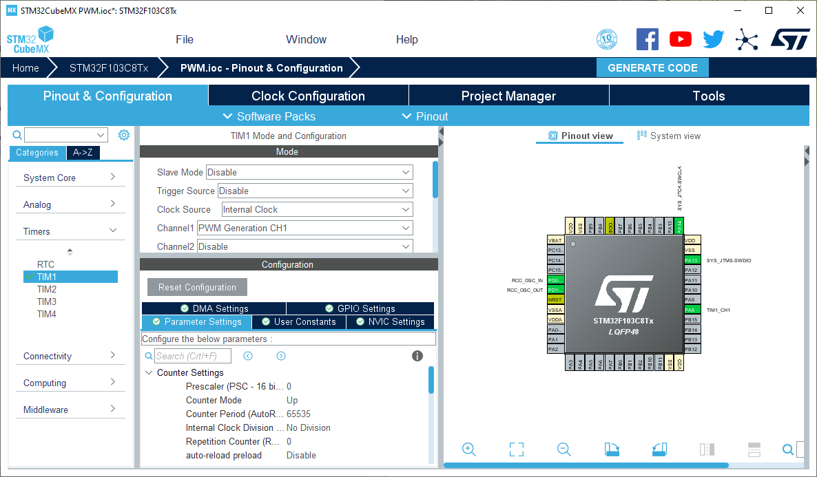 راه‌اندازی PWM در STM32 | قسمت بیست و یکم آموزش STM32 با توابع LL