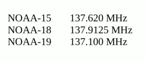 فرکانس ماهواره های NOAA