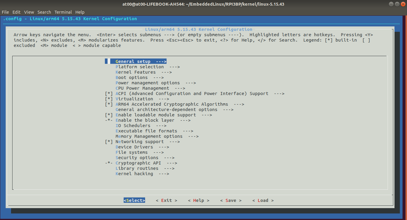 kernel menuconfig