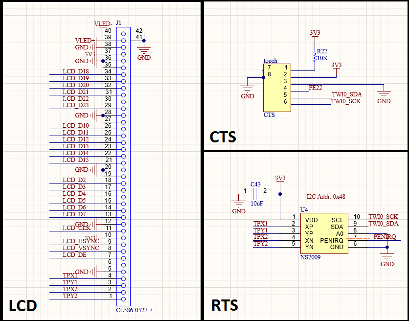 v3s schematic lcd touch