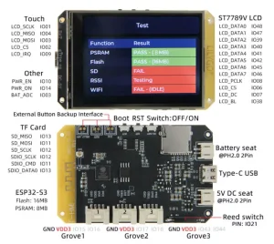 پین اوت های T-HMI ESP32-S3