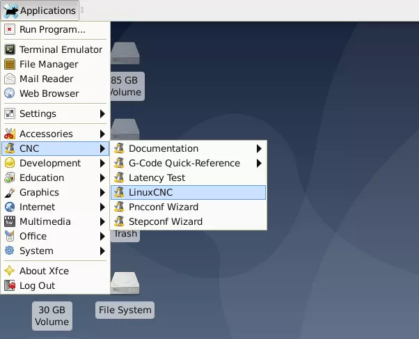 باز کردن Linux CNC