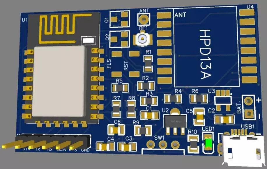 نمای سه بعدی PCB گیرنده