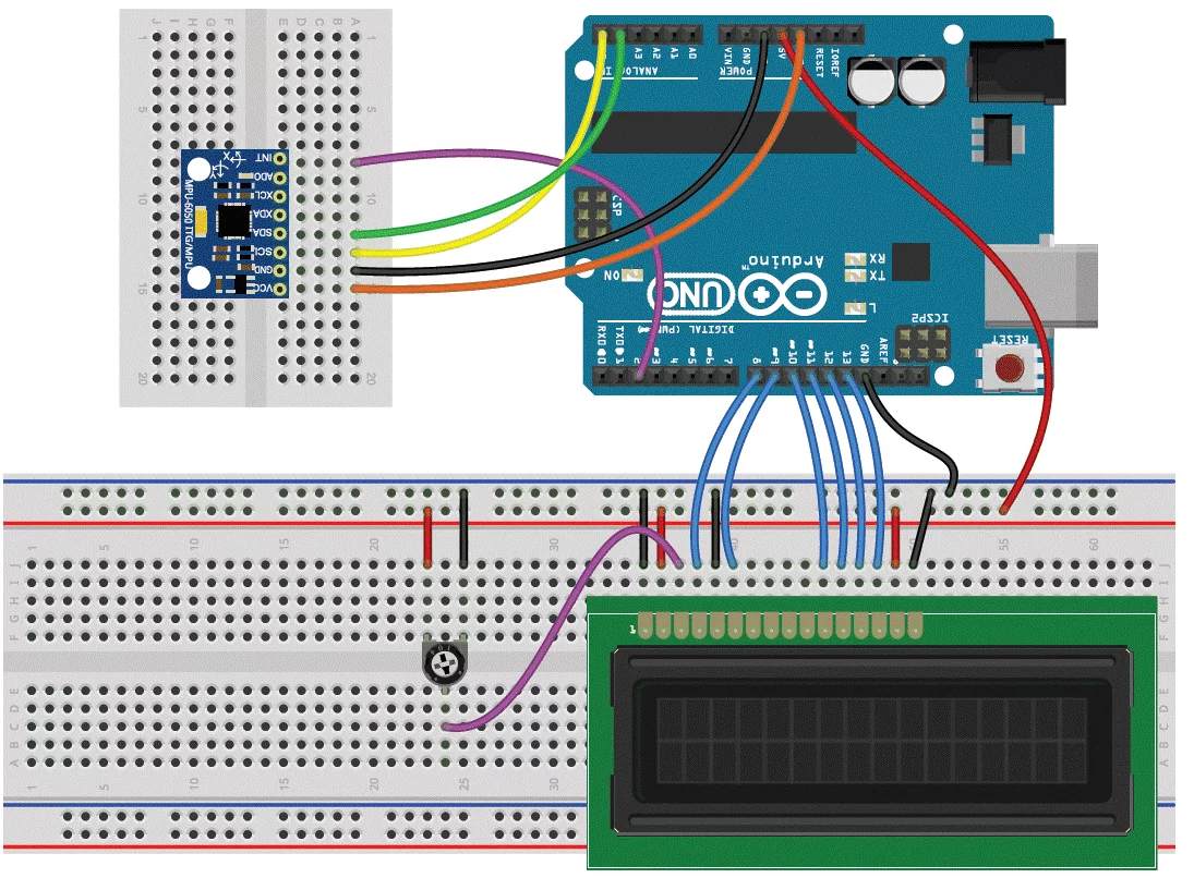 مدار سنسور ژیروسکوپ MPU6050