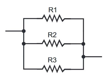 یک مدار ساده که دارای سه مقاومت به صورت موازی است.