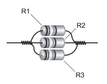 نماد شماتیک سه مقاومت موازی