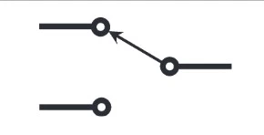 نماد سوئیچ دو پرتاب تک‌قطبی