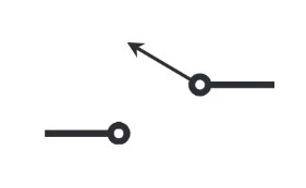 نماد سوئیچ تک پرتاب تک‌قطبی