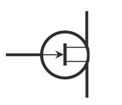 نماد شماتیک ترانزیستور N-channel اثر میدان (field-effect)