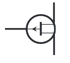 نماد شماتیک ترانزیستور P-channel اثر میدان (field-effect)