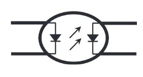 نماد شماتیک اپتوکوپلر (optocoupler)