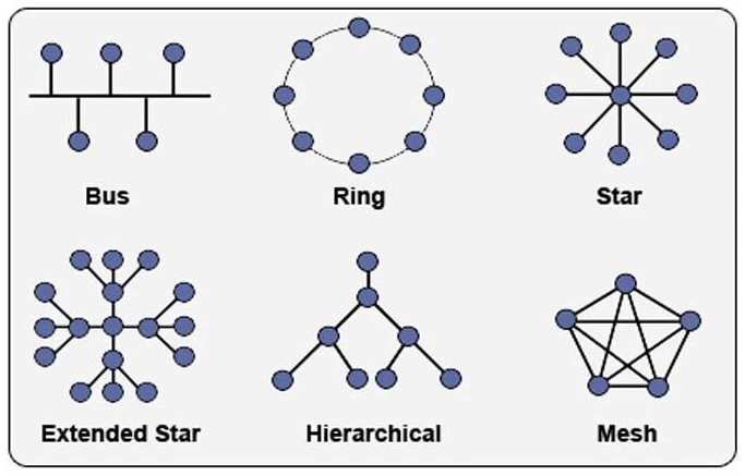 انواع شبکه‌های رایانه‌ای از نظر توپولوژی