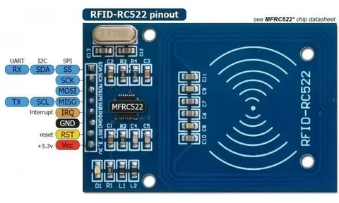 شماتیک مدار برای پروژه دربازکن RFID با آردوینو