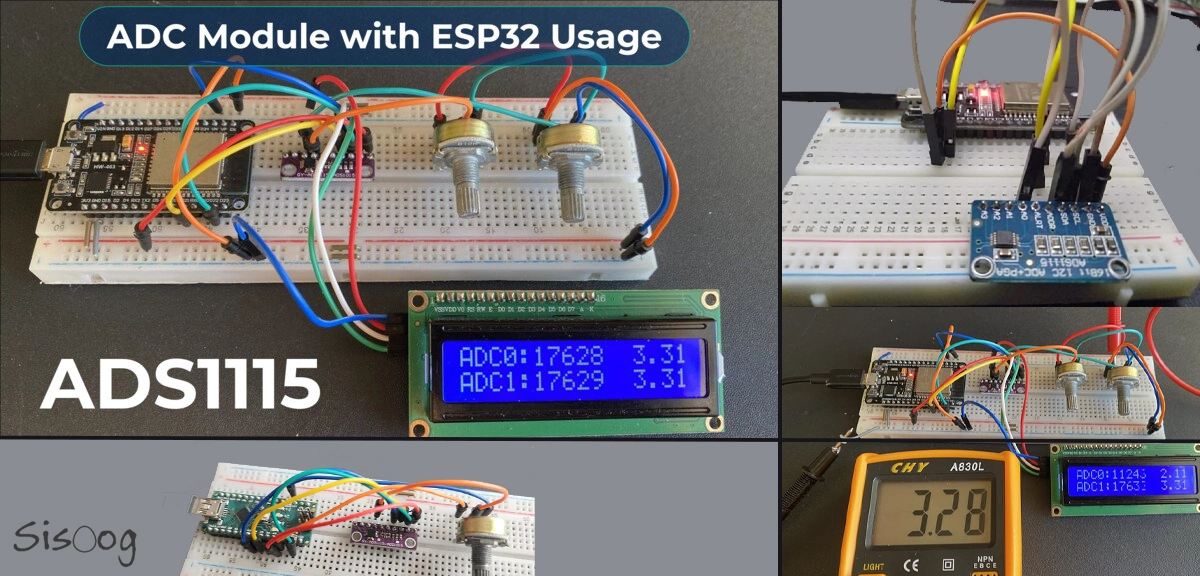 راه اندازی ADS1115 ماژول مبدل آنالوگ به دیجیتال ۱۶ بیتی با ESP32