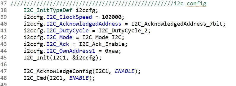 کد های استفاده از PEC در پروتکل I2C