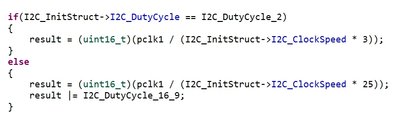 کد های استفاده از PEC در پروتکل I2C