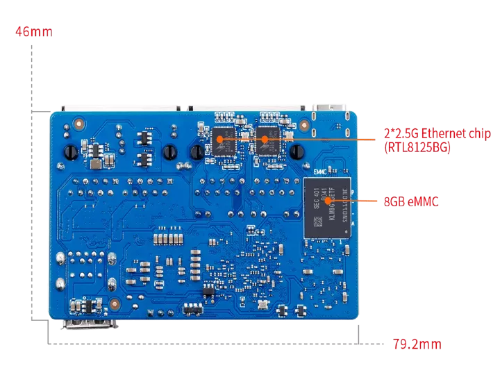 سمت پایین Orange-Pi-R2S