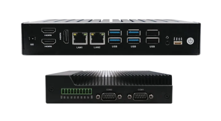 مینی-پی‌سی-۳x-HDMI-۲x-GbE-دکمه-پاور-خارجی-GPIO-ترمینال-بلوک-پورت‌های-COM-