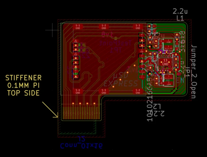 طرح PCB آداپتور microSD Express Pi