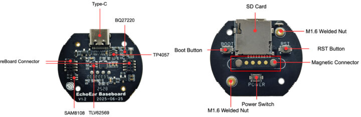 BaseBoard PCB: جلو (چپ) و پشت (راست)