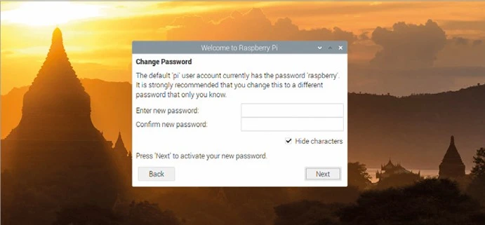 Setting a new password