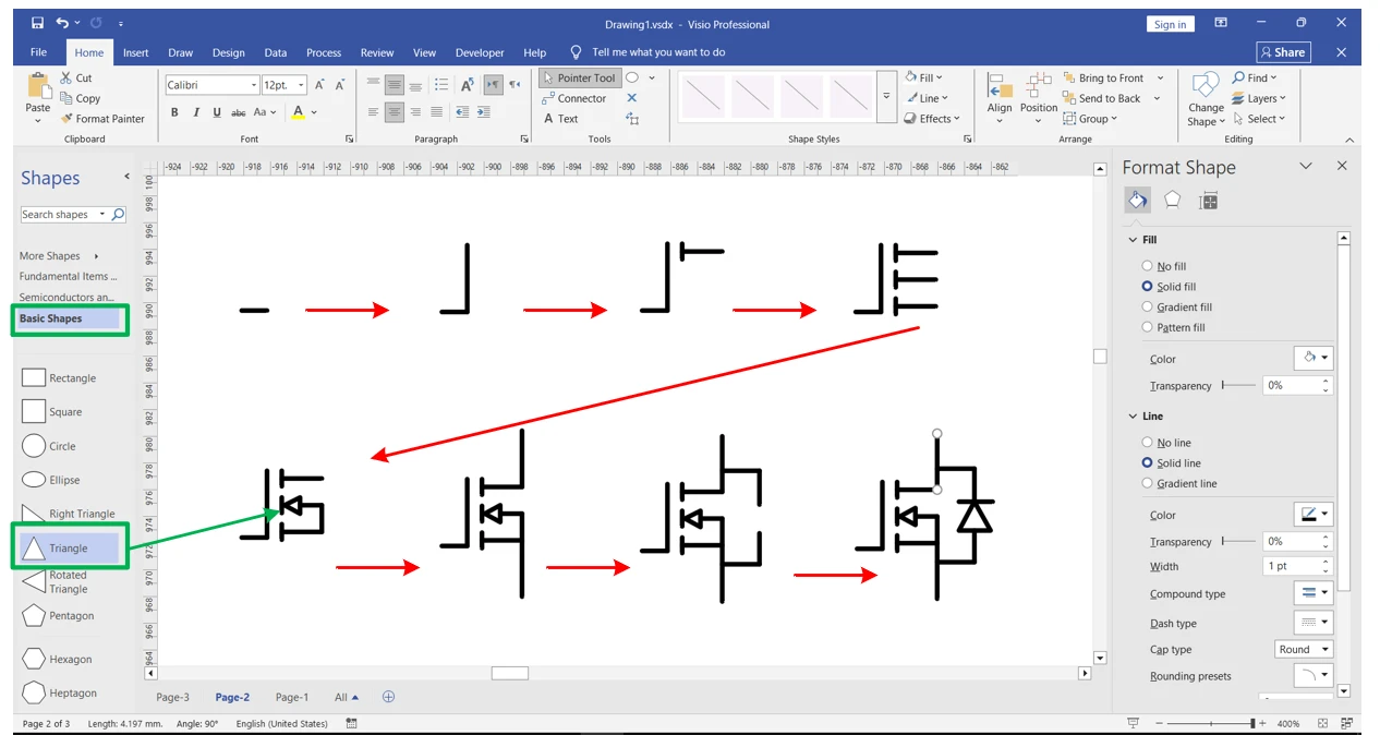 آموزش رسم مدار الکترونیک قدرت (Boost Converter) در Visio