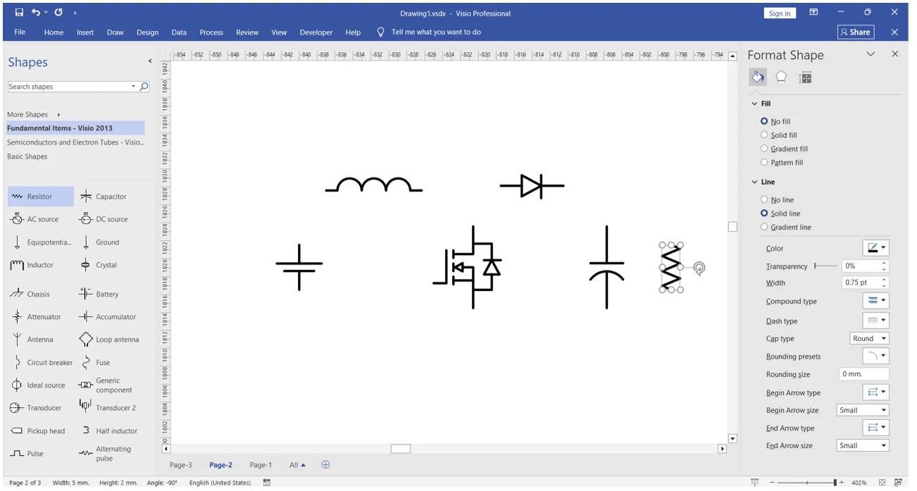 آموزش رسم مدار الکترونیک قدرت (Boost Converter) در Visio