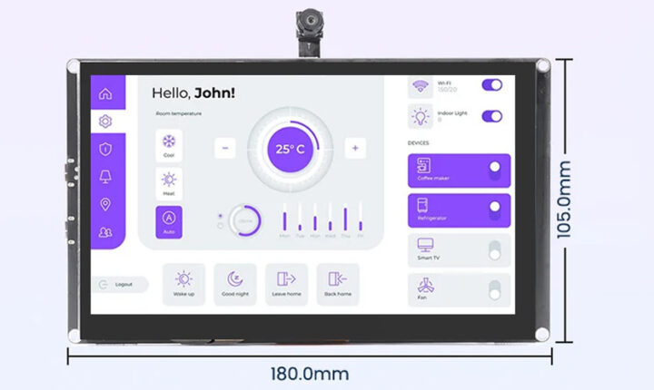 ابعاد نمایشگر ۷ اینچی CrowPanel Advance