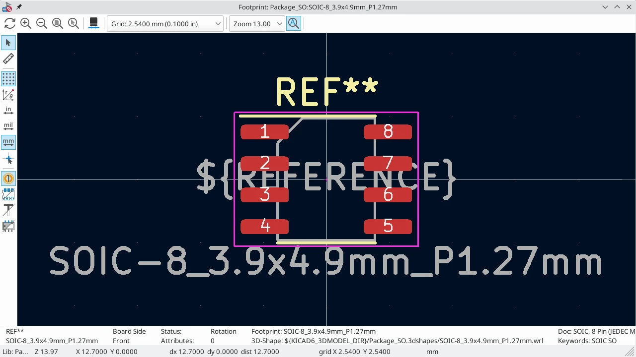 تخصیص فوتپرینتها به سمبلها در KiCad - قسمت 42 آموزش Kicad 31 footprint_view