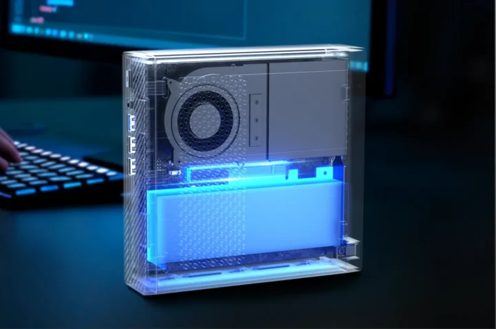 مینیپیسی هوش مصنوعی MINISFORUM MS‑R1 با تراشه CIX CP8180 و Debian 12 2 کارت گرافیک نصبشده در PCIe سیستم MINISFORUM MS‑R01.