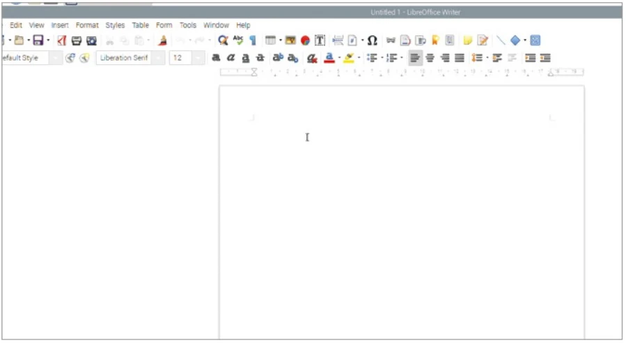 کار با LibreOffice و مدیریت نرمافزارها در رزبریپای 1 the liber office writer program