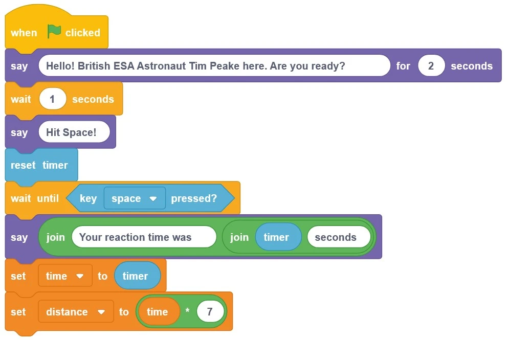 پروژه آموزش ساخت بازی تایمر فضانورد در Scratch