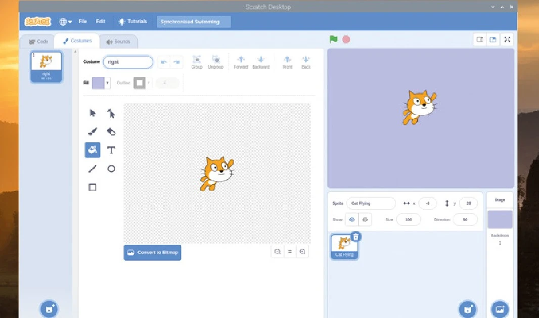 شکل 17-4: نام costume را به right تغییر دهید.