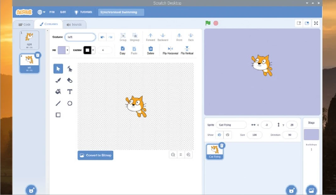 شکل 18-4: لباس/ Costume را کپی کنید، آن را برگردانید و نام آن را left بگذارید.