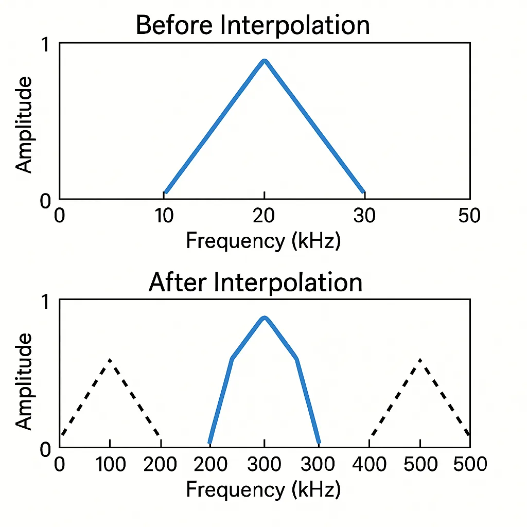 آموزش پیادهسازی مدولاسیون AM در GNU Radio (فرستنده و گیرنده) 21 تاثیر افزایش نرخ نمونهبرداری بر طیف