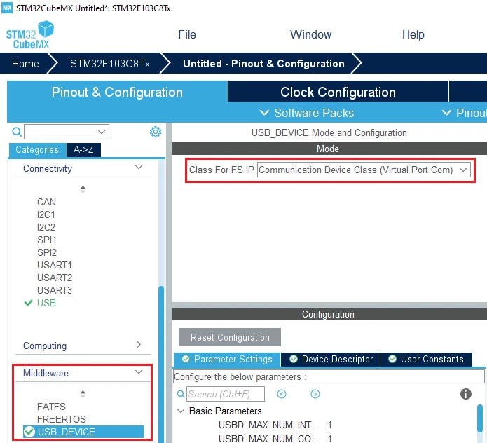 راه‌اندازی ارتباط USB در STM32