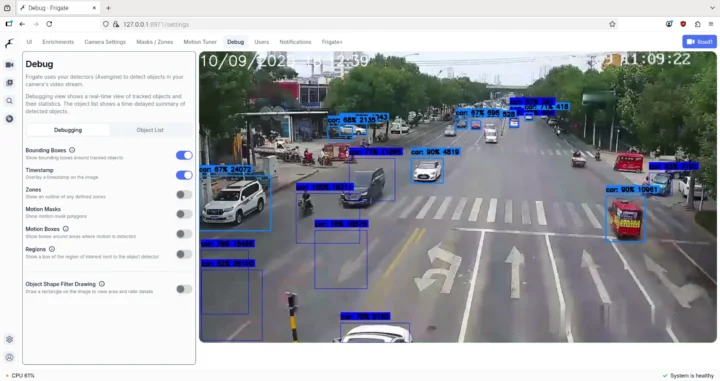 Frigate NVR demo with Yolov5s model accelerated using M5Stack LLM-8850 card