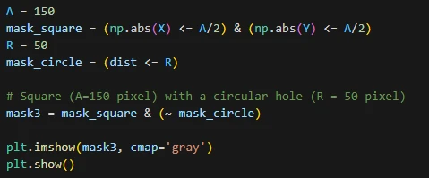 تولید ماسک دایروی و حلقوی در پردازش تصویر با پایتون