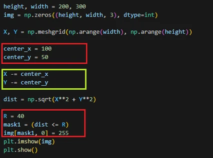 تولید ماسک دایروی و حلقوی در پردازش تصویر با پایتون