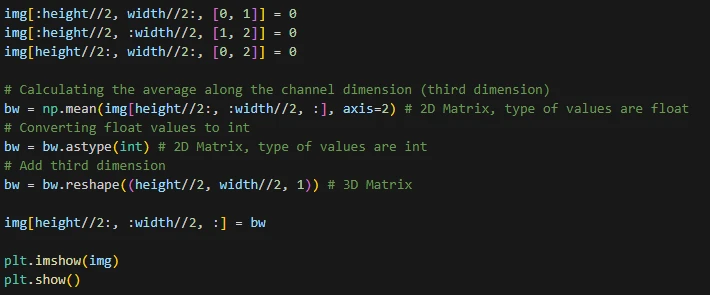 برش تصویر، مدیریت کانال‌های رنگی و ویرایش پیکسل‌ها با Array Indexing در پایتون