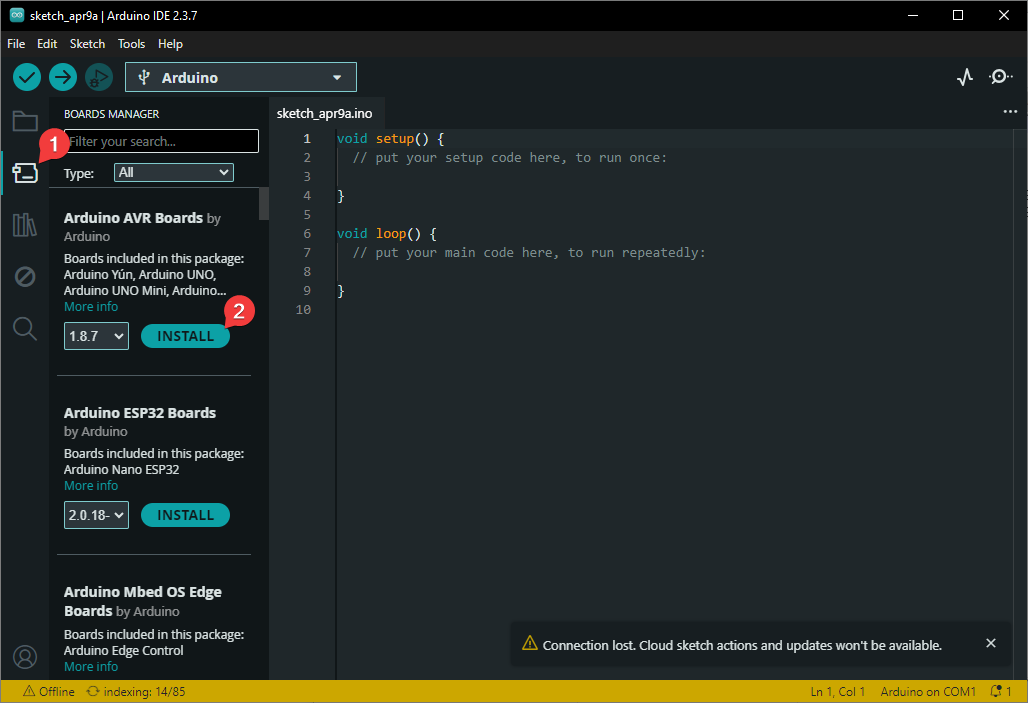 دانلود اتوماتیک کتابخانه و بردهای آردوینو از سرور های سیسوگ