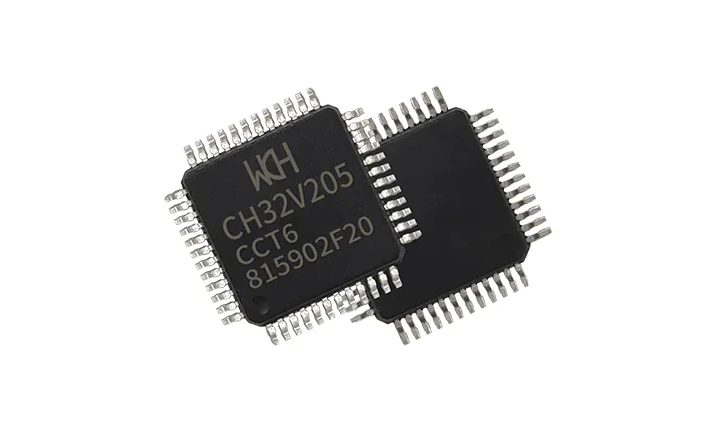 تراشه WCH CH32V205CCT6 (در پکیج ۴۸ پایه LQFP48)