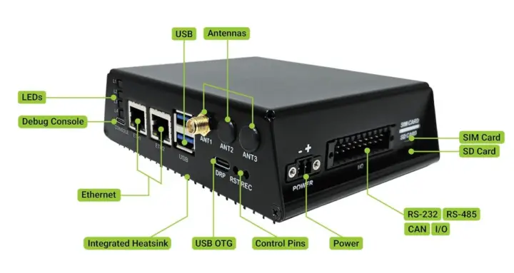 گیتوی صنعتی Toradex Zinnia؛ غول جدید اینترنت اشیا و Edge AI 1 Dual GbE, WiFi 5, 4G LTE, and IO IoT gateway